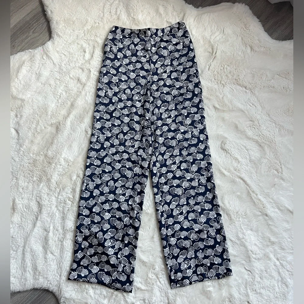 Sea shell pattern satin pants - Picture 1 of 3